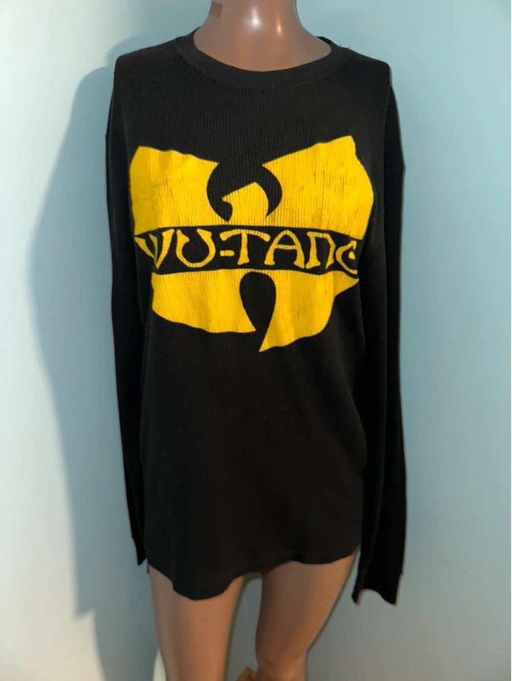 Wu-Tang Clan Black Streetwear HipHop Graphic Thermal Shirt M